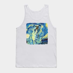 Furry Cat Van Gogh Style Tank Top